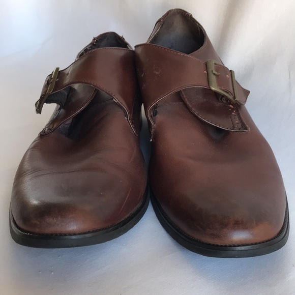 Men’s brown monk strap dress shoes, size 8.5 - Picture 3 of 9